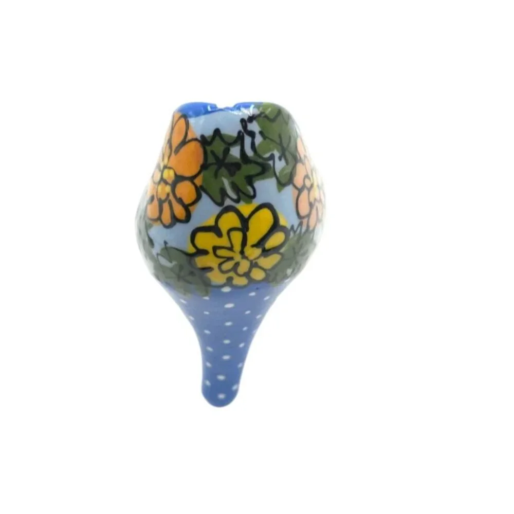Hand-Painted Ceramic High Heel Shoe By Robin Starling Signed 2000 Floral Polka D - Picture 2 of 5